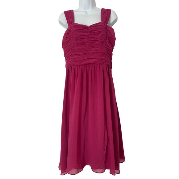H&M Sleeveless Empire Waist Midi-Length Sundress With Ruched Bodice & Wide Strap - Picture 1 of 9